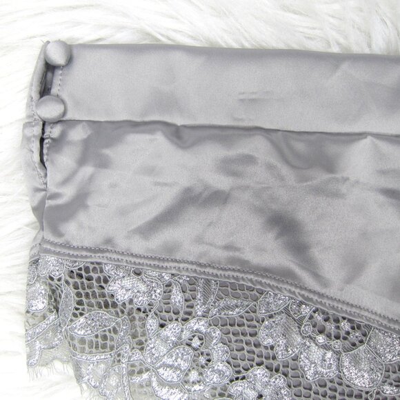 Cacique Shiny Gray Satin Lace-Trim Full Brief Panty ~ Plus Size 14/16 New! - Picture 4 of 7